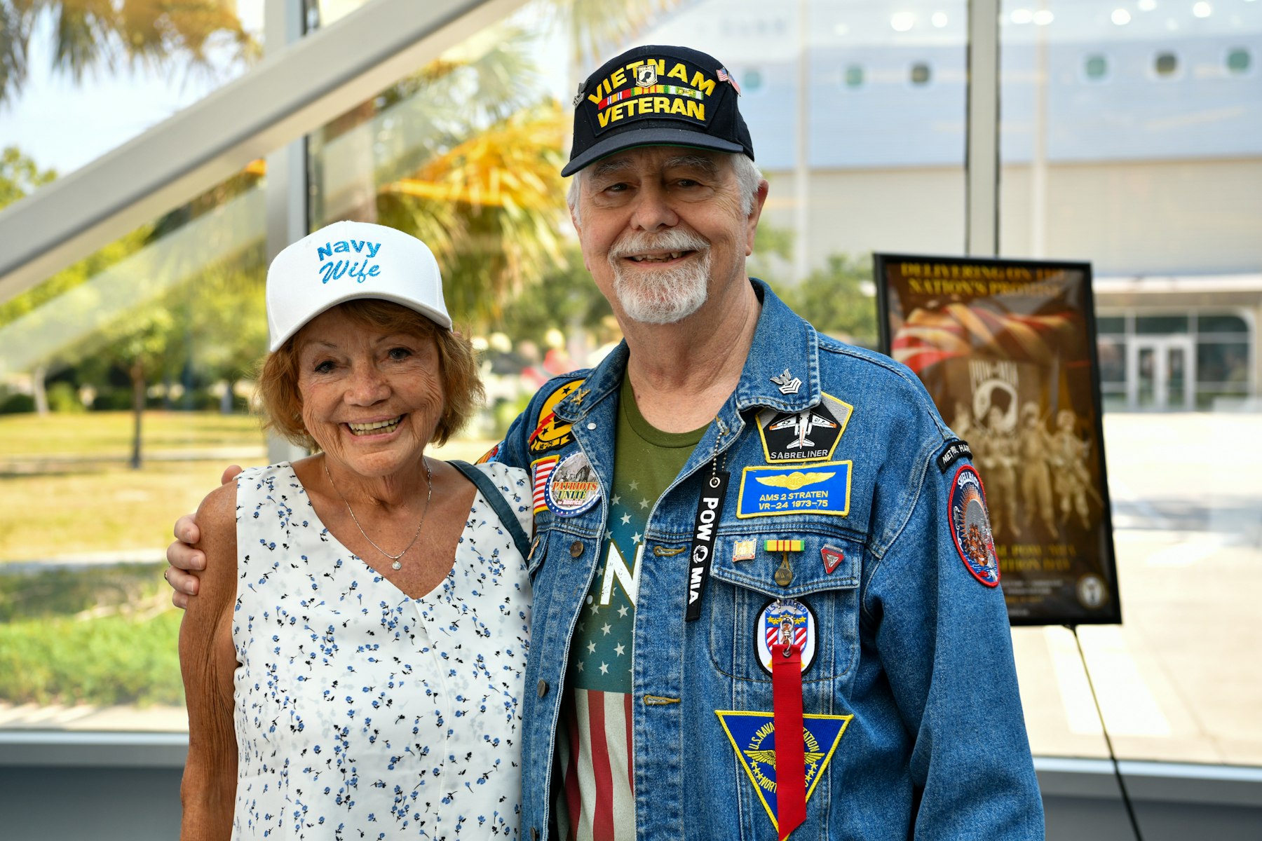 A smiling veteran couple