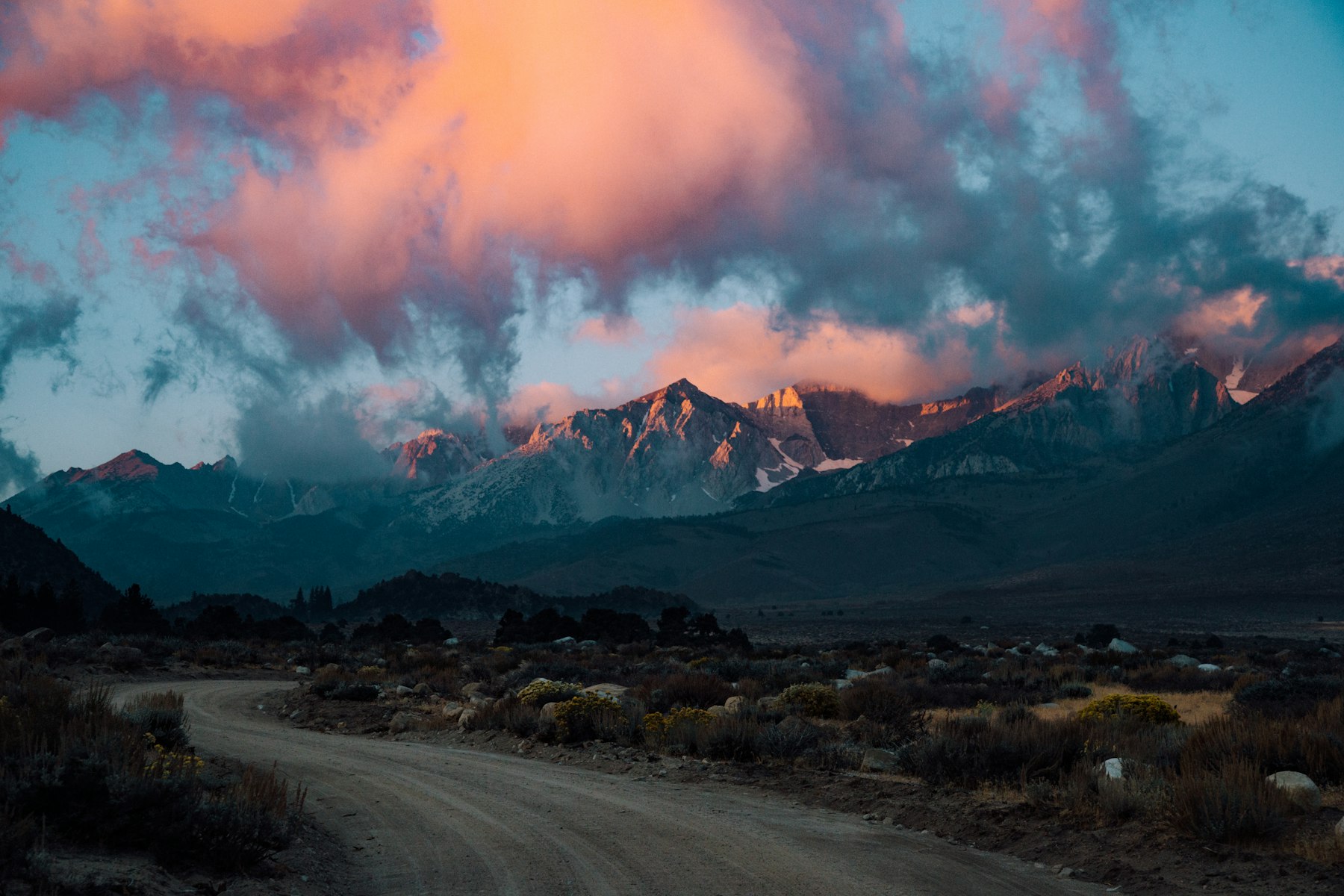 Nevada mountains at sunset