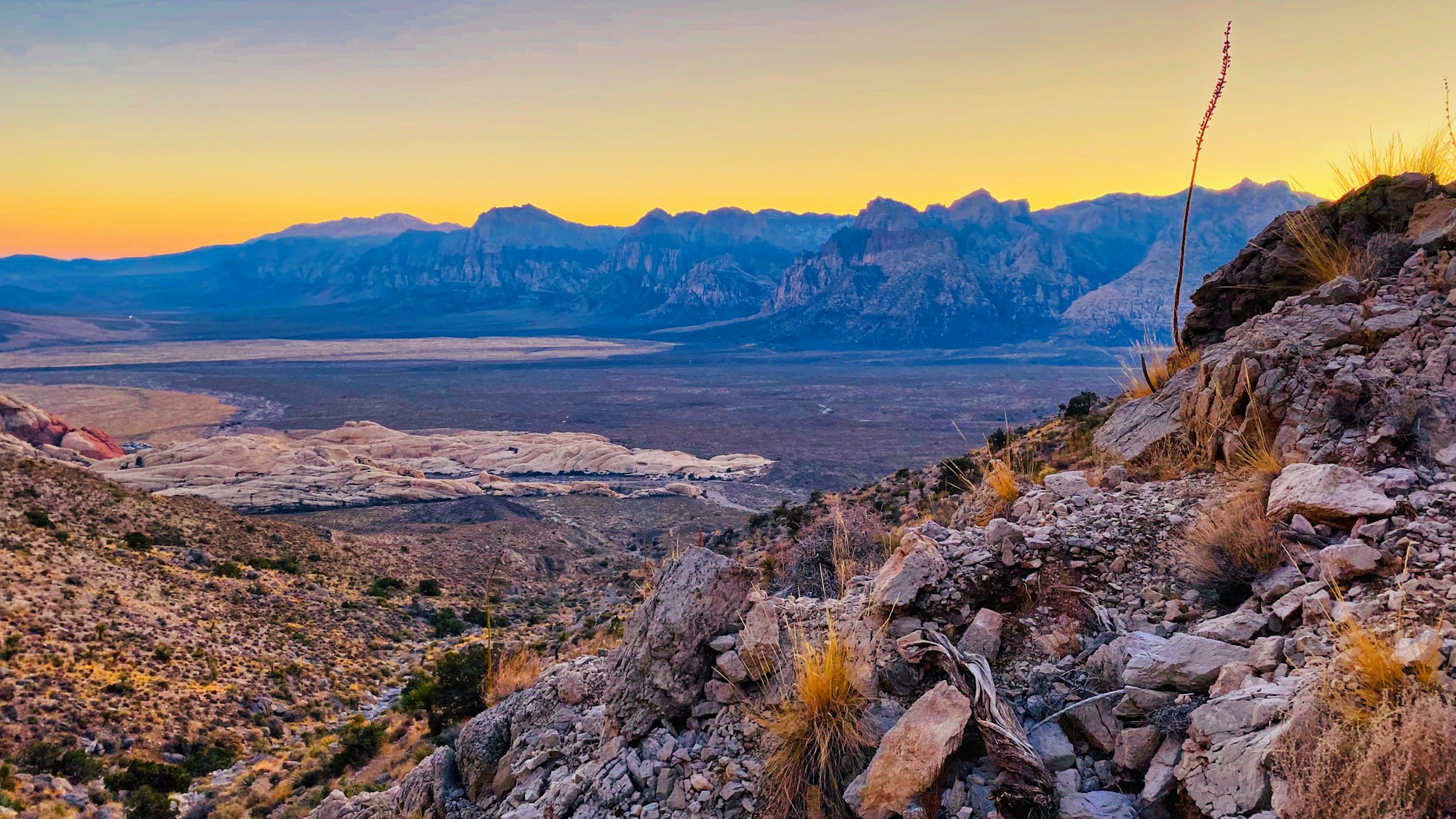 Sunrise over the mountains outside Las Vegas